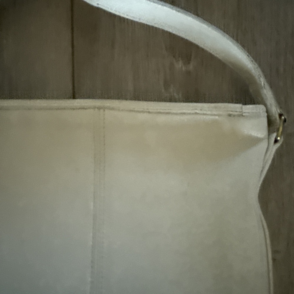 Vintage Coach Bone White Leather Bleecker Bucket Shoulder Bag **READ - Picture 6 of 9